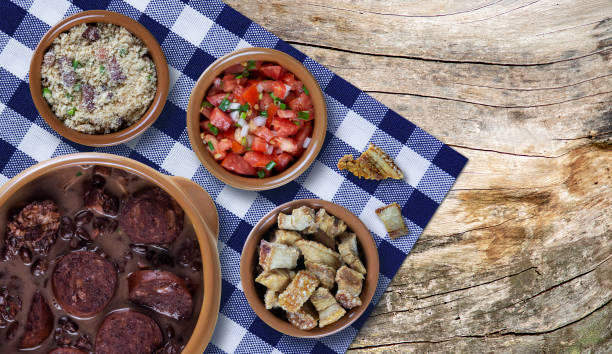 istock Brazilian Feijoada Food - typical Brazilian food - Top view with space for writing 1286415835