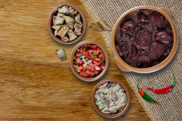 istock Brazilian Feijoada Food - typical Brazilian food - Top view with space for writing 1286415895