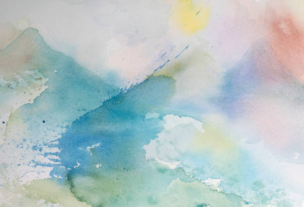 istock Abstract nature watercolor background on a white paper 1286432727