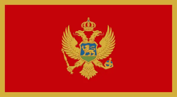 Vector illustration of close up flag of Montenegro