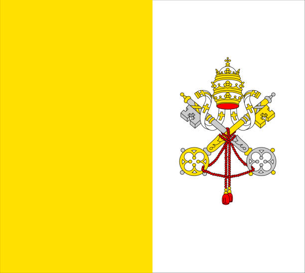 illustrazioni stock, clip art, cartoni animati e icone di tendenza di vaticano - vatican flag state of the vatican city key