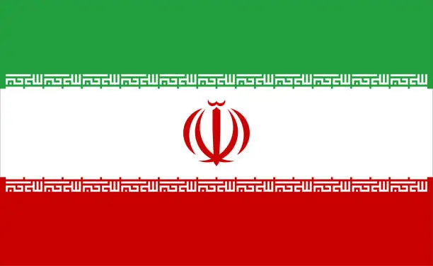 Vector illustration of close up flag of Iran