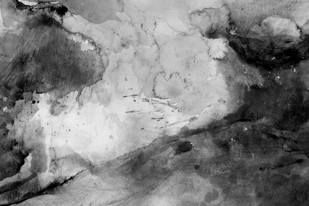 istock Watercolor background - abstract storm in black and white 1286439805