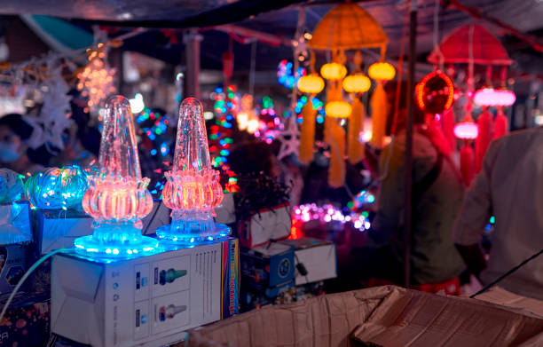 various Christmas decorations at the Christmas market Vienna