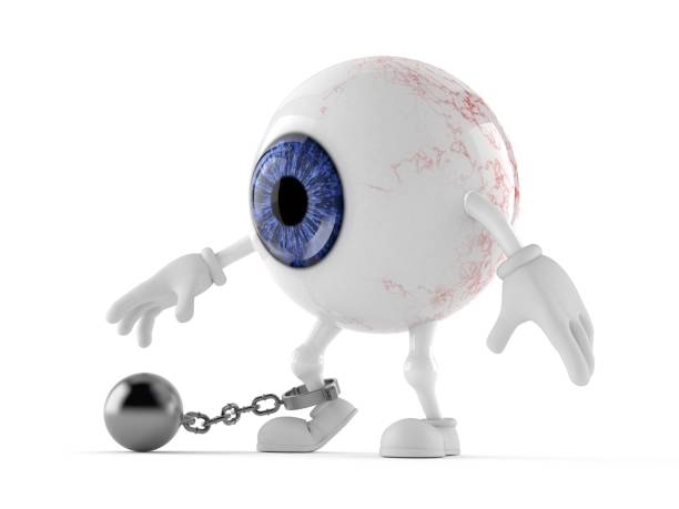istock Eye ball character with prison ball 1286445347