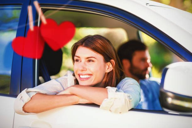 istock Composite image of hearts hanging on a line 1286445636