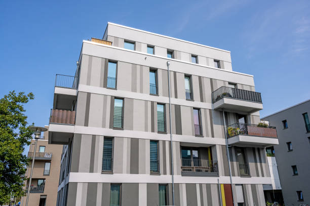 istock Modern residential building in a housing development area 1286446319
