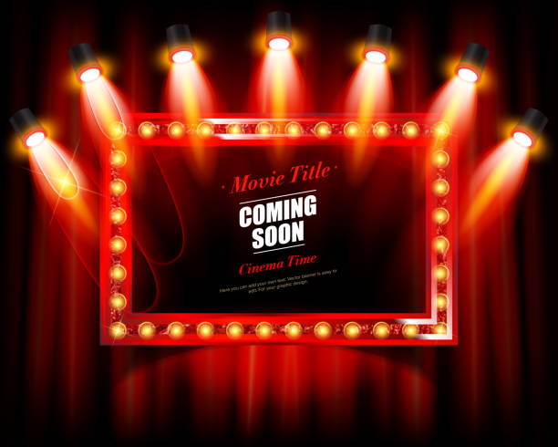 istock Cinema and theater Retro Now Coming Sign 1286449811