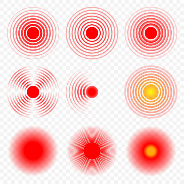 istock Set of Pain circle red icon Template for your design 1286451141