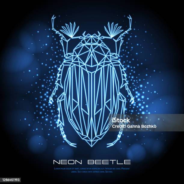 Triangle Bug Pattern Abstract Neon Polygonal Triangle June Beetle Bug Neon Sign ...