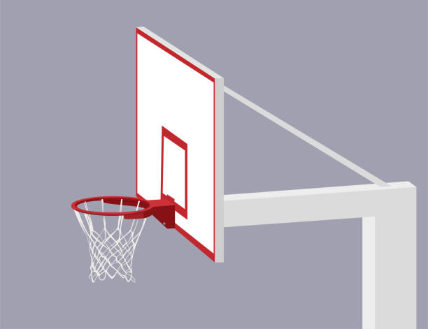 Basketball hoop. Vector illustration. Realistic isometry Basketball hoop. Vector illustration. Realistic isometry style back board basketball stock illustrations