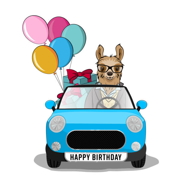 istock Cute llama, alpaca for poster, greeting, birthday card and party decor. Vector illustration 1286457196