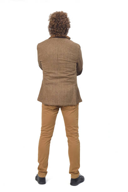istock rear view of a man on white 1286457424
