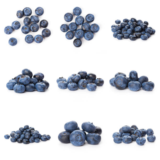 istock Blueberries set isolated on white background. Bilberry. Clipping path. 1286457446