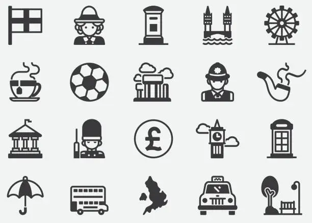 Vector illustration of United Kingdom , London, England ,Nation, Culture Pixel Perfect Icons