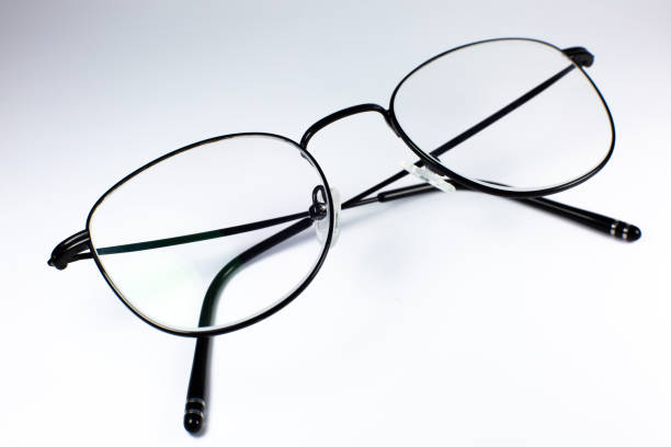 istock Black frame glasses on a white background. Close up photo. 1286463871