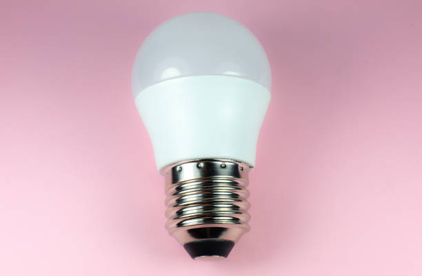istock Saving energy modern led lamp on a pink background 1286464045