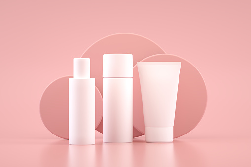 3d rendering of Cosmetic Tube, Blank Bottle Packaging Mock up. Cream, Skin care, Beauty Product.