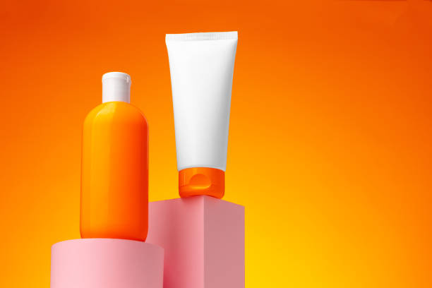 istock Skincare beauty products container against pink background 1286464739
