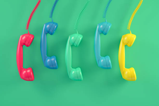 Hanging Old Telephone Handset Background