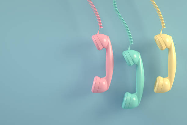 istock Hanging Old Telephone Handset Background 1286467786