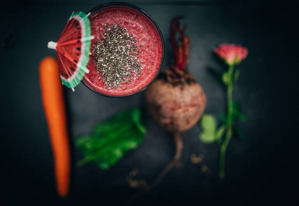 Cup of Vegetable Juice With Ingredients