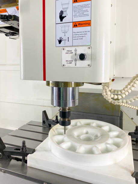 istock CNC milling machine working show it to customers in Metalex 2020 exhibition 1286476569