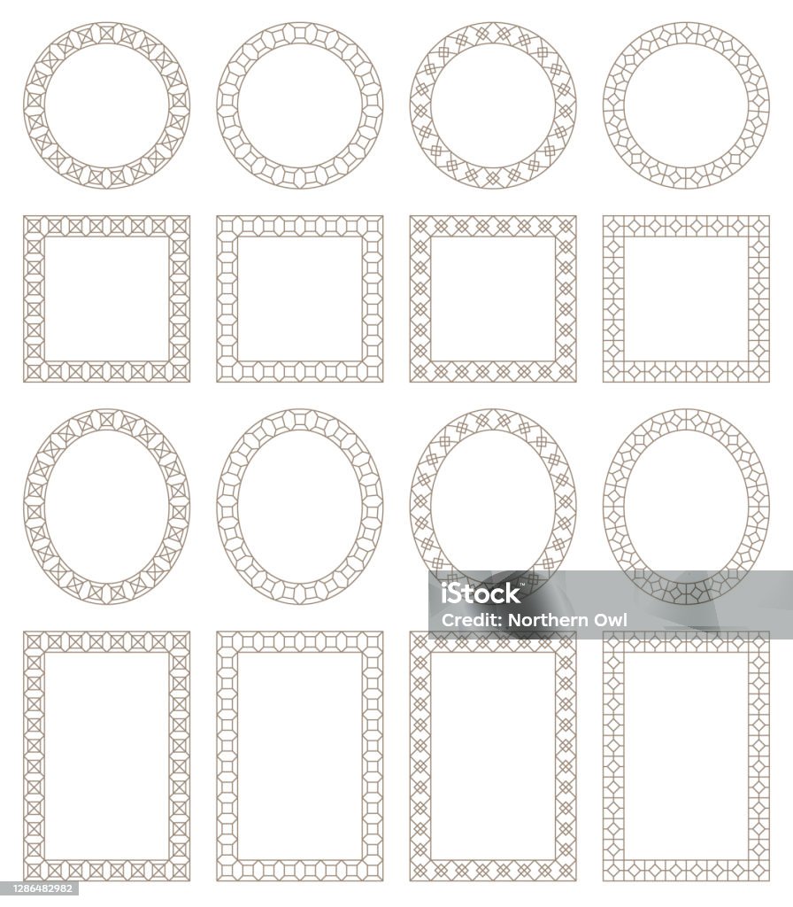 Extend The Shape Pattern Frame Frames With Geometric Patterns Stock Illustration - Download Image Now ...