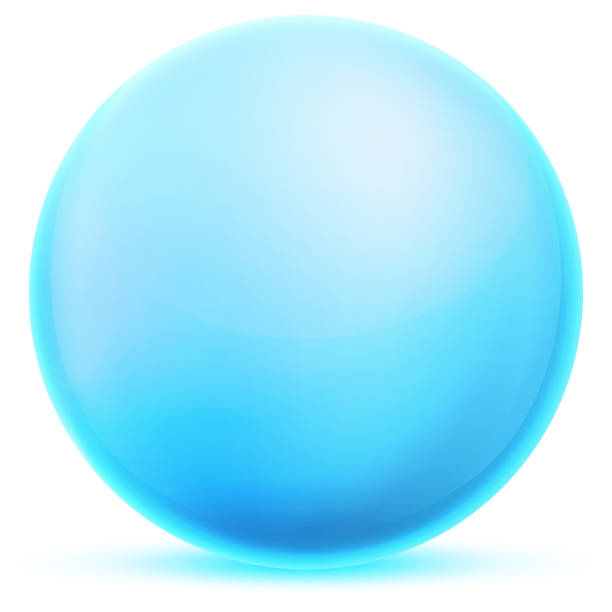 istock Glass blue ball or precious pearl. Glossy realistic ball, 3D abstract vector illustration highlighted on a white background. Big metal bubble with shadow. 1286483928