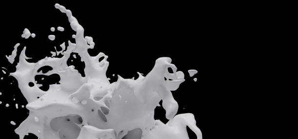 istock 3D render, White liquids Splash, Abstract fluid background, Milk splash 1286484595