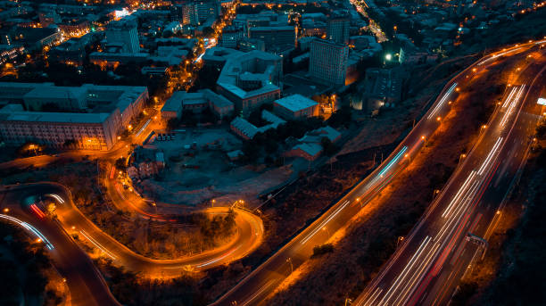 istock Night traffic long exposure photo 1286488976