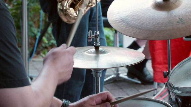 istock A man's hand is playing drums on the hit-hat 1286489206