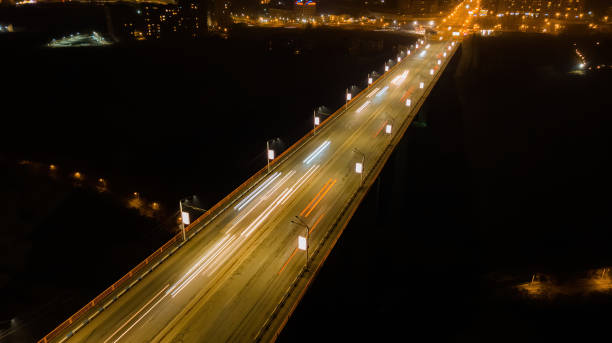 istock Night city drone shot 1286492691