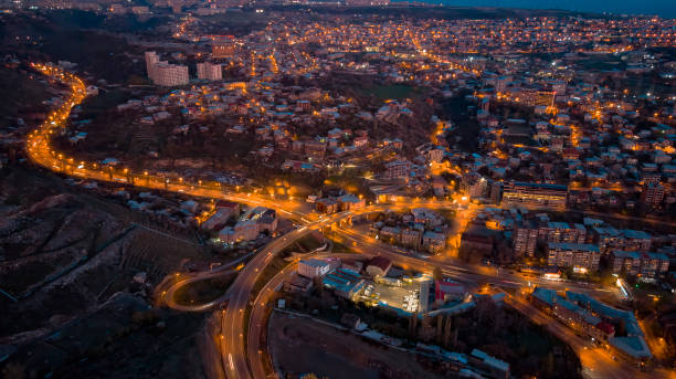 istock Night city traffic panorama 1286493216