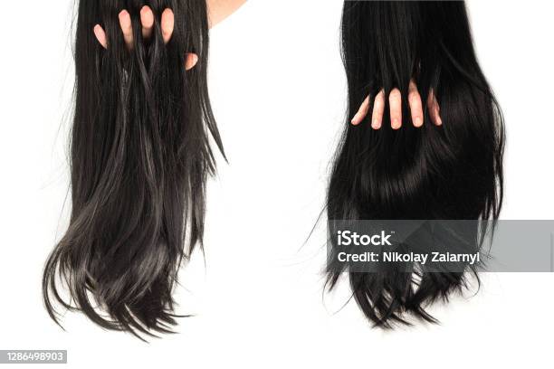 Black Hair Tips Isolated On White Background Stock Photo - Download Image  Now - Hair, Brown Hair, Color Image - iStock