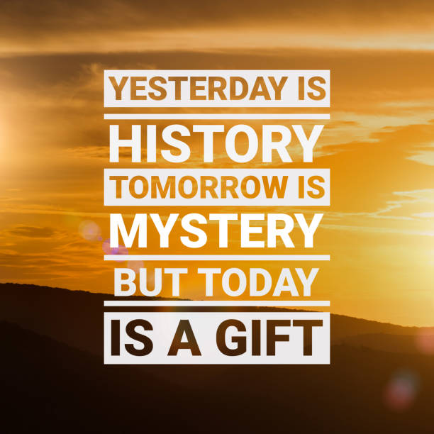 istock Motivational Quotation Today Is Gift Over Beautiful Landscape At Dawn 1286501986