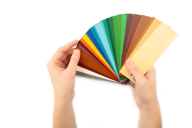 istock Colors range palette on hand isolated on white background 1286502726