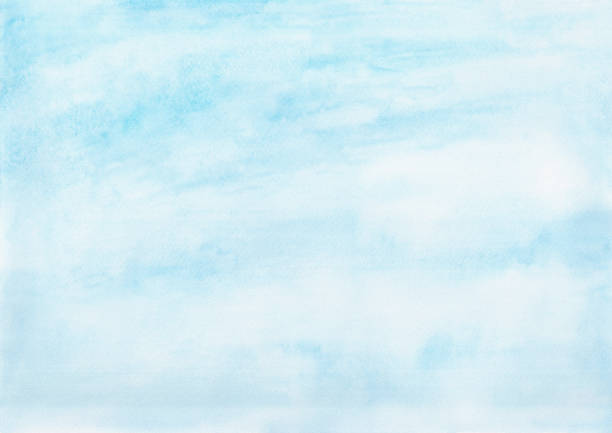 istock Abstract watercolor hand drawn blue background and texture. Background of splashes, drops and strokes of paint. Decorative design sky for wallpaper, covers, wrapper, fabric and packaging 1286508047