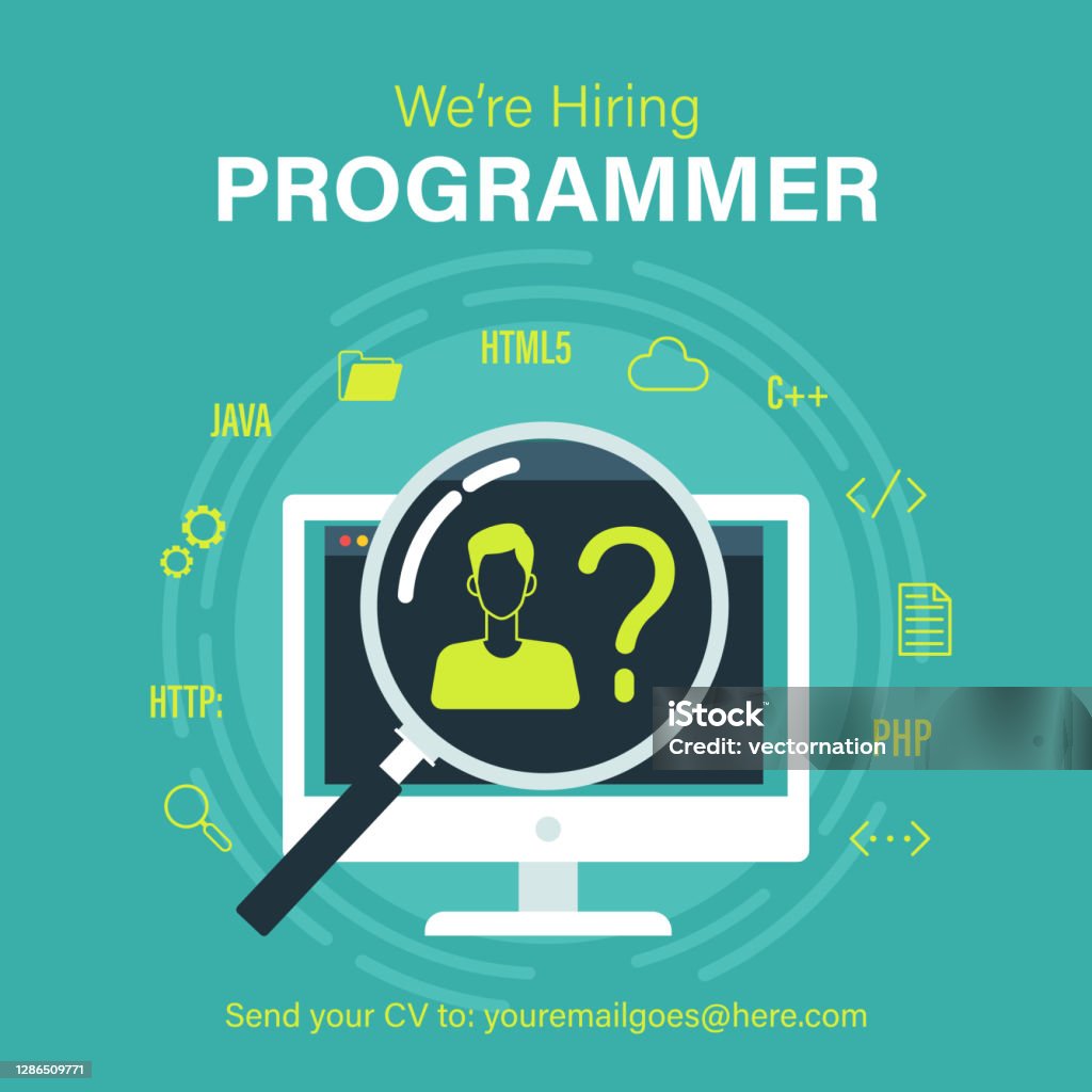 Software Programmer Job Advertisements We Are Hiring Programmer Job Vacancy Template Stock Illustration ...