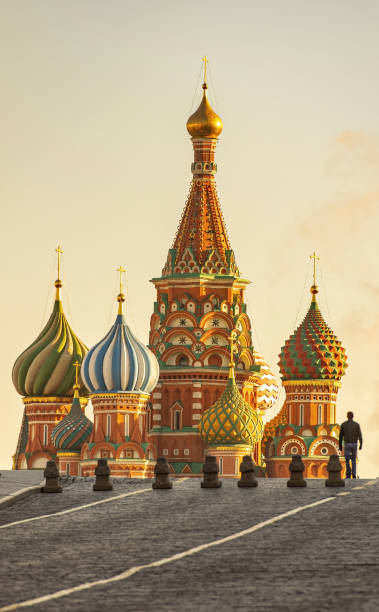 istock Moscow, view of Saint Basil's Cathedral at the Red Square during evening sunlight 1286510691
