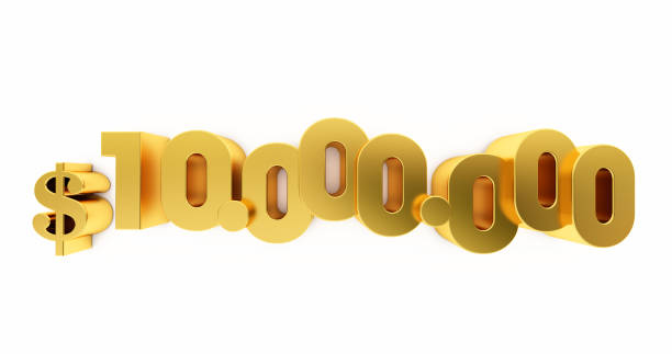 istock 3D render of a golden 10000000 dollars. 10m dollars, 10m$ 1286515007
