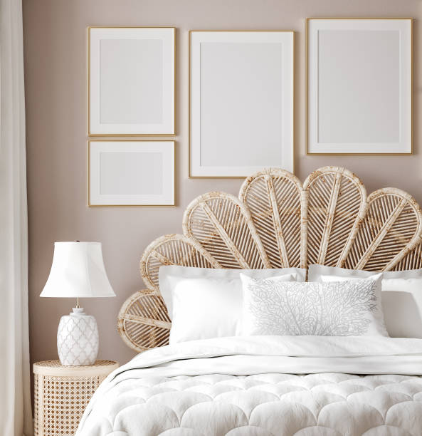 istock Mockup poster in luxury feminine bedroom 1286518385