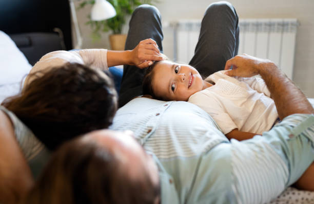 istock Happy family having fun times at home 1286520257
