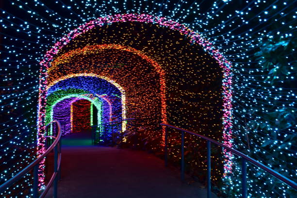 istock Christmas Holiday lights through the tunnel 1286521883