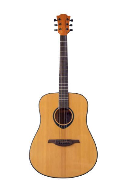 istock Acoustic guitar on a white background 1286522195
