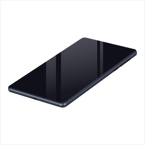istock Realistic mobile phone with black blank screen for presentation of UI, UX, App isolated on white. For mockups and website templates. Vector illustration. 1286523632