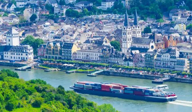 Photo of Freight Ship on Rhine Shore Germany