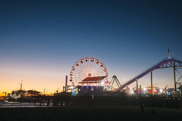 istock Santa Monica beach at night 1286527169