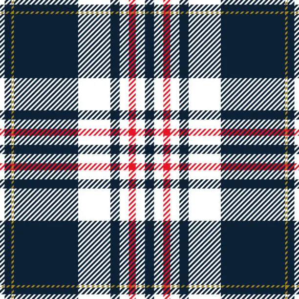 Vector illustration of Bleu Red Tartan Plaid Seamless Pattern Background