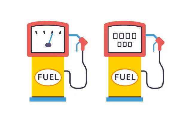 Vector illustration of Fuel pump icons